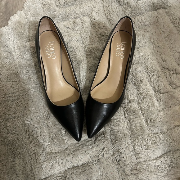 Franco Sarto Shoes - Franco Sarto Black Pointed-Toe Leather Pumps 2.5 inch